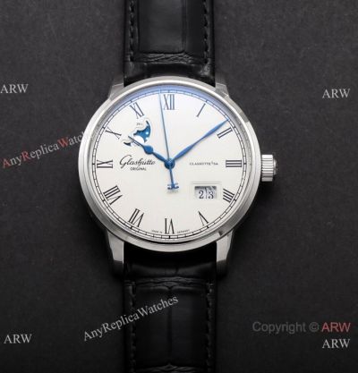 V9 Factory Copy Glashütte Senator Excellence Panorama Date Moonphase Watch White Face